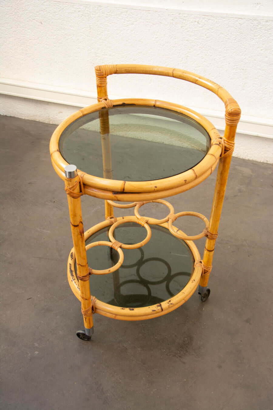 Rattan service cart