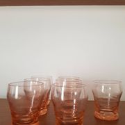 Set of small pink glasses