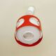 Vintage UFO ceiling light in red metal and white glass