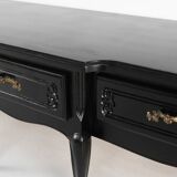 Buffet bas noir de style Louis XV français du XXe siècle