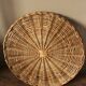 Vintage wicker round tray two handles