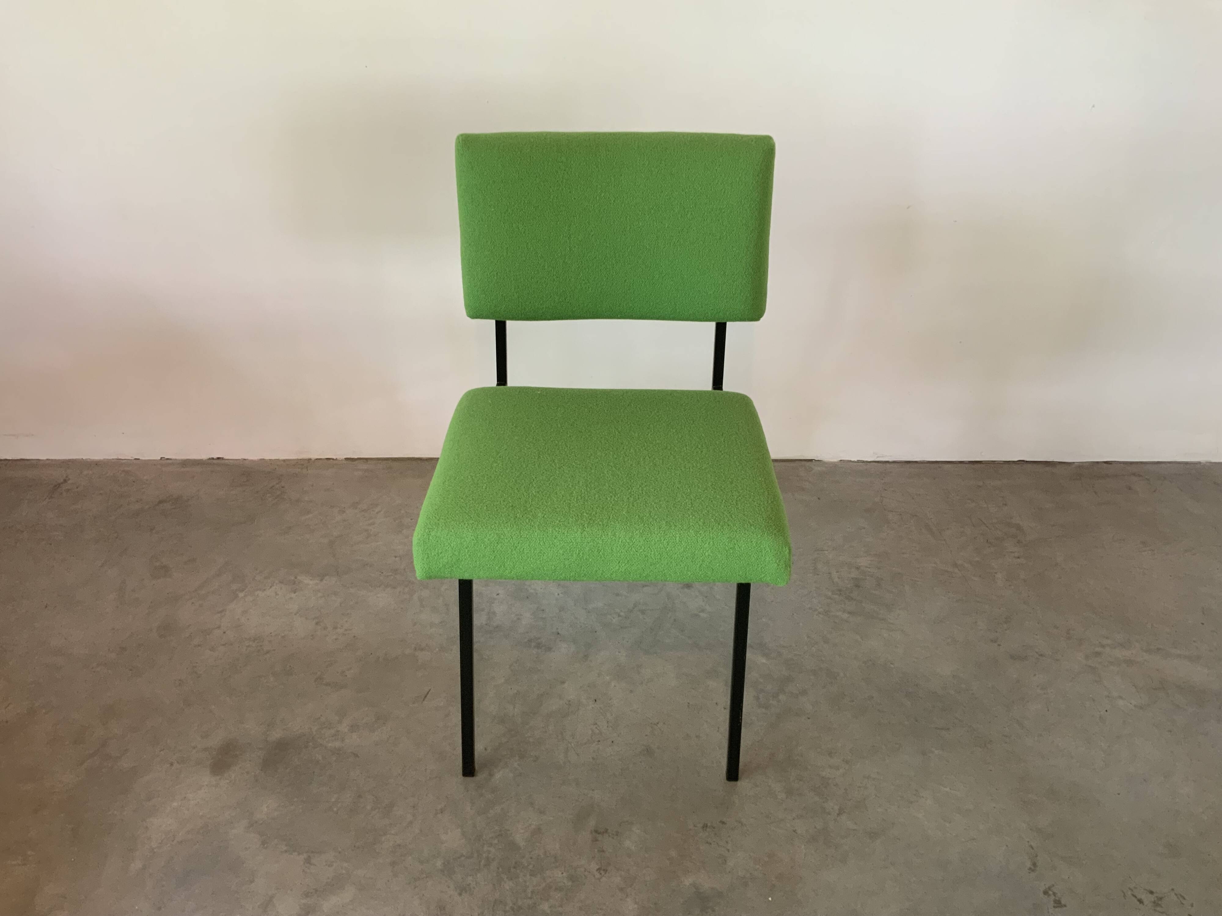 Restored 1901 chair Tonus green, Guermonprez 1959