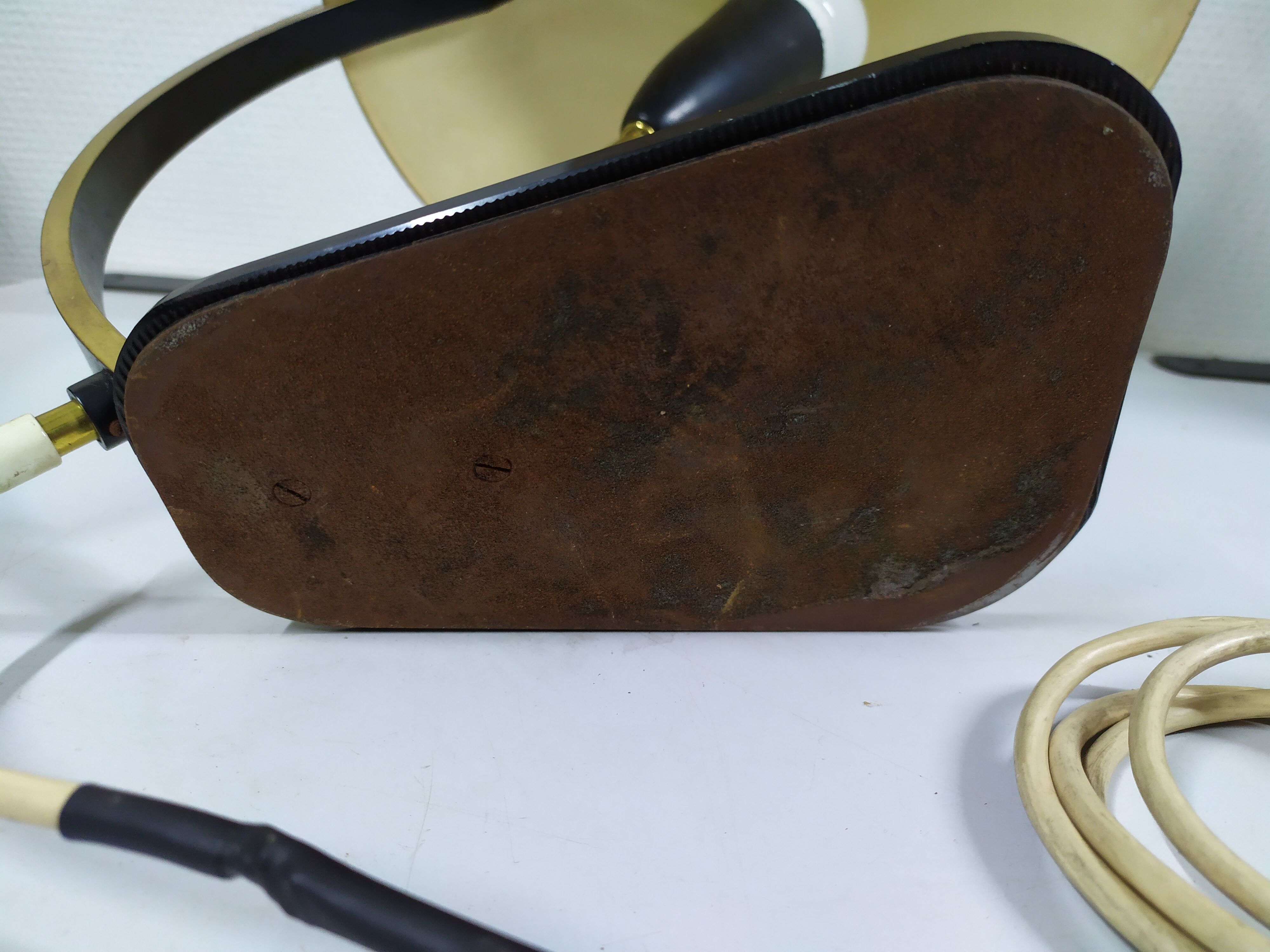 Black brass desk lamp 1950 italy