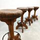 Tabourets de bar vintage en cuir 'Brutalisme'