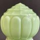 Art Deco pastel green Thabur ceiling lamp, glass globe light