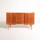 Scandinavian teak and oak highboard, 1960s