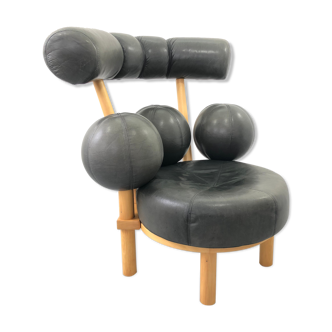 Fauteuil en cuir par Peter Opsvik pour Stokke, Norvège