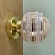 Vintage art deco globe wall or ceiling light in pink and gold Clichy glass