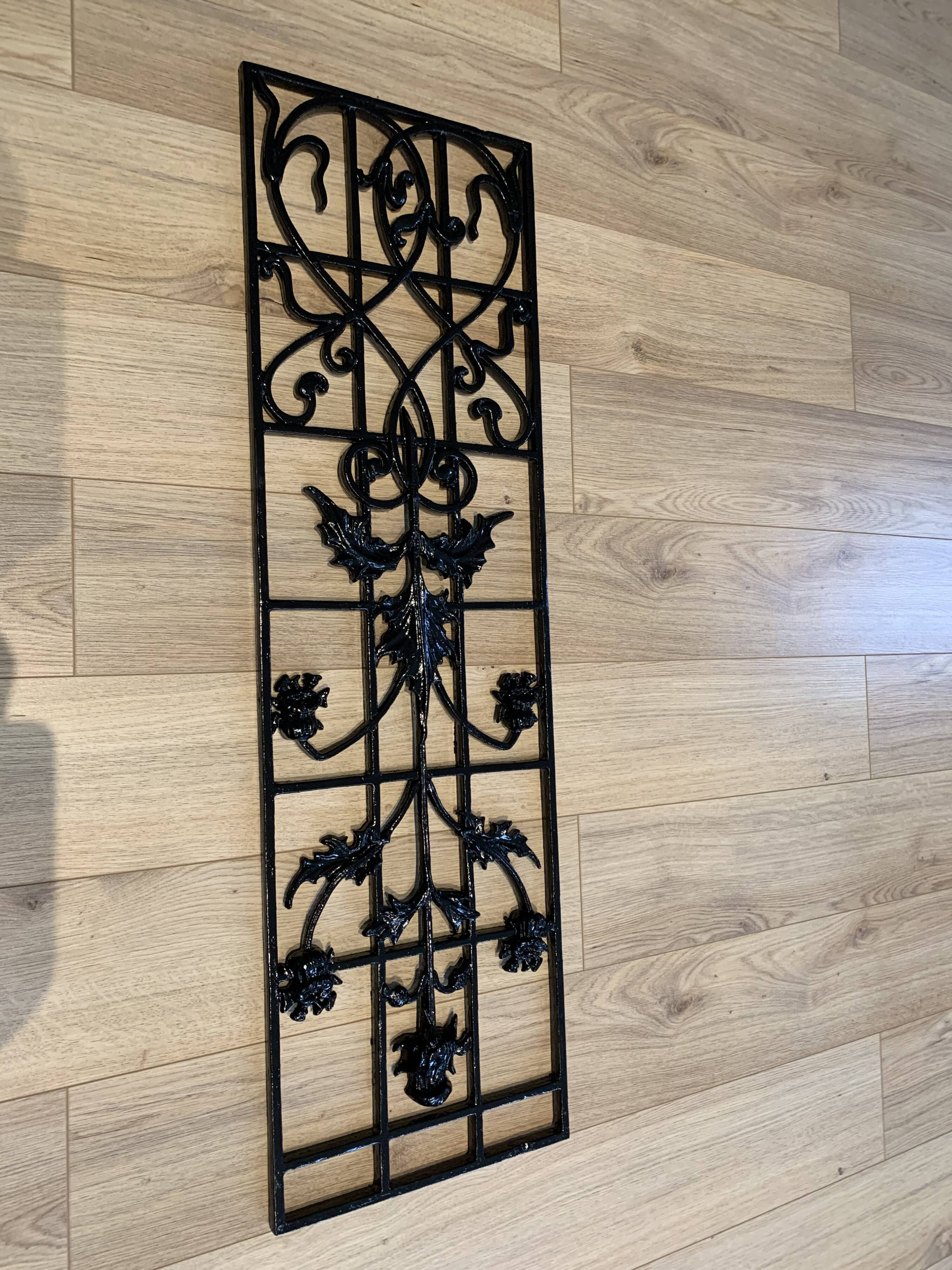 Art nouveau 2 cast iron grills top deco indoors and outdoor stitches