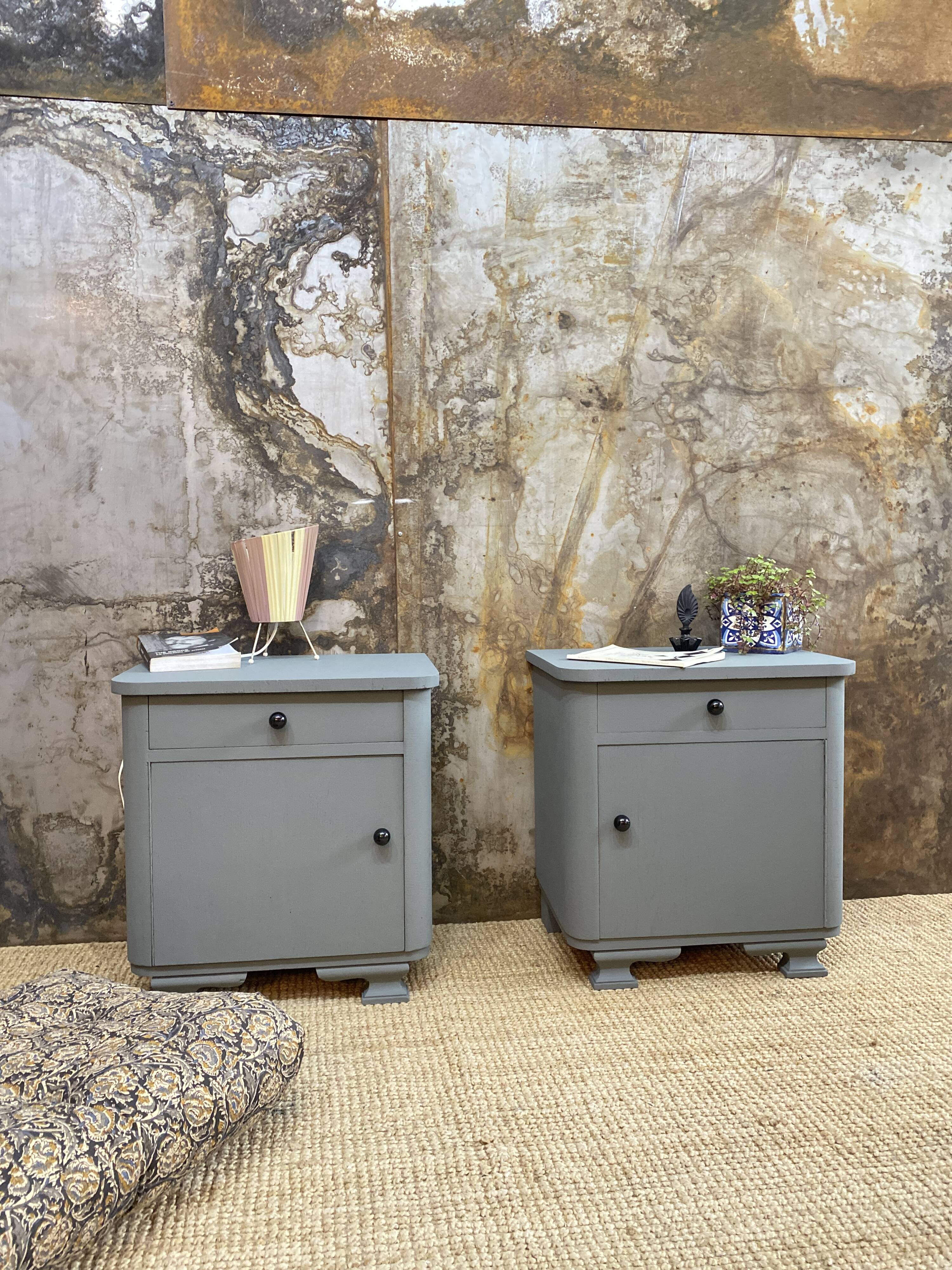 Pair of bedside tables 50s slate