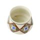 Abstract belgian art deco vase amc white blue black crackle earthenware