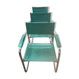 Lot de 3 fauteuils en cuir
