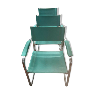 Leather 3 armchairs