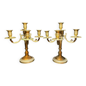 Paire de bougeoirs en