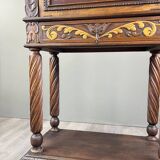 Carved and polychrome wooden secretary, Neo-Renaissance style, 19th century
