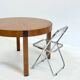 Vintage burl wood round dining table by Grange