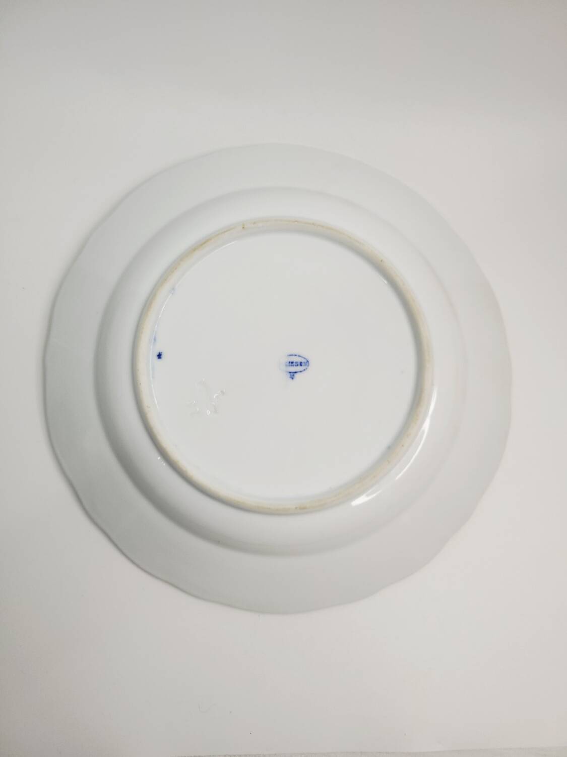 Antique Meissen porcelain plate – blue and gold decoration