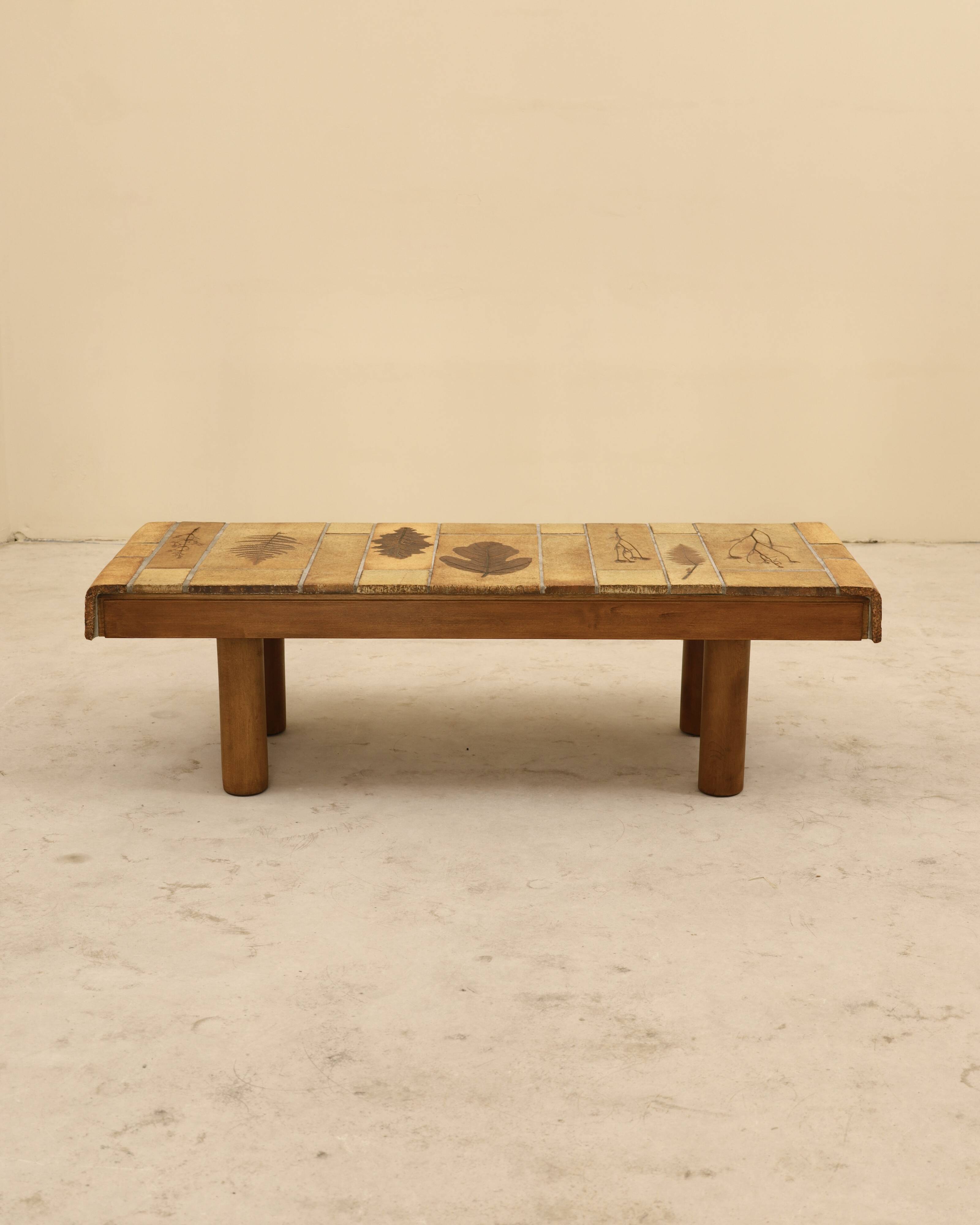 Coffee table attributed to Roger Capron, model "Pain Brulé", France, 1970.