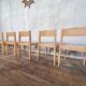 Series of 7 vintage Scandinavian bohemian wooden children's chairs