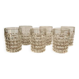 6 vintage whisky glasses