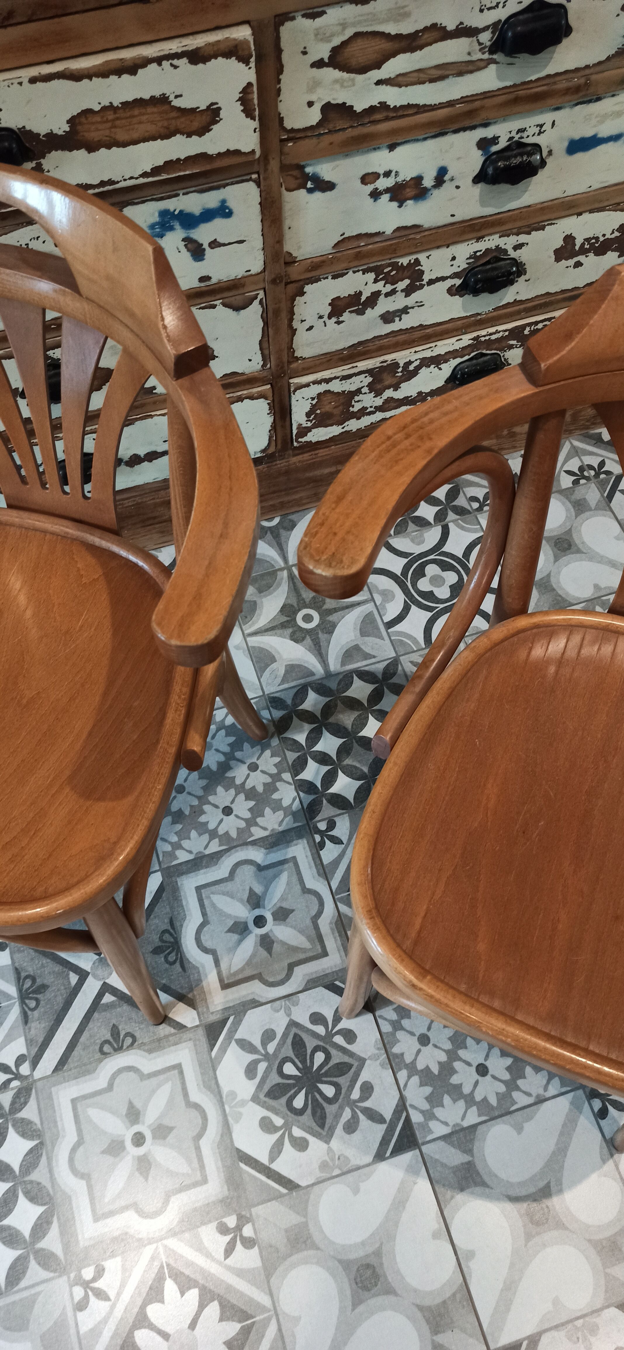 Lot 2 bistro armchairs