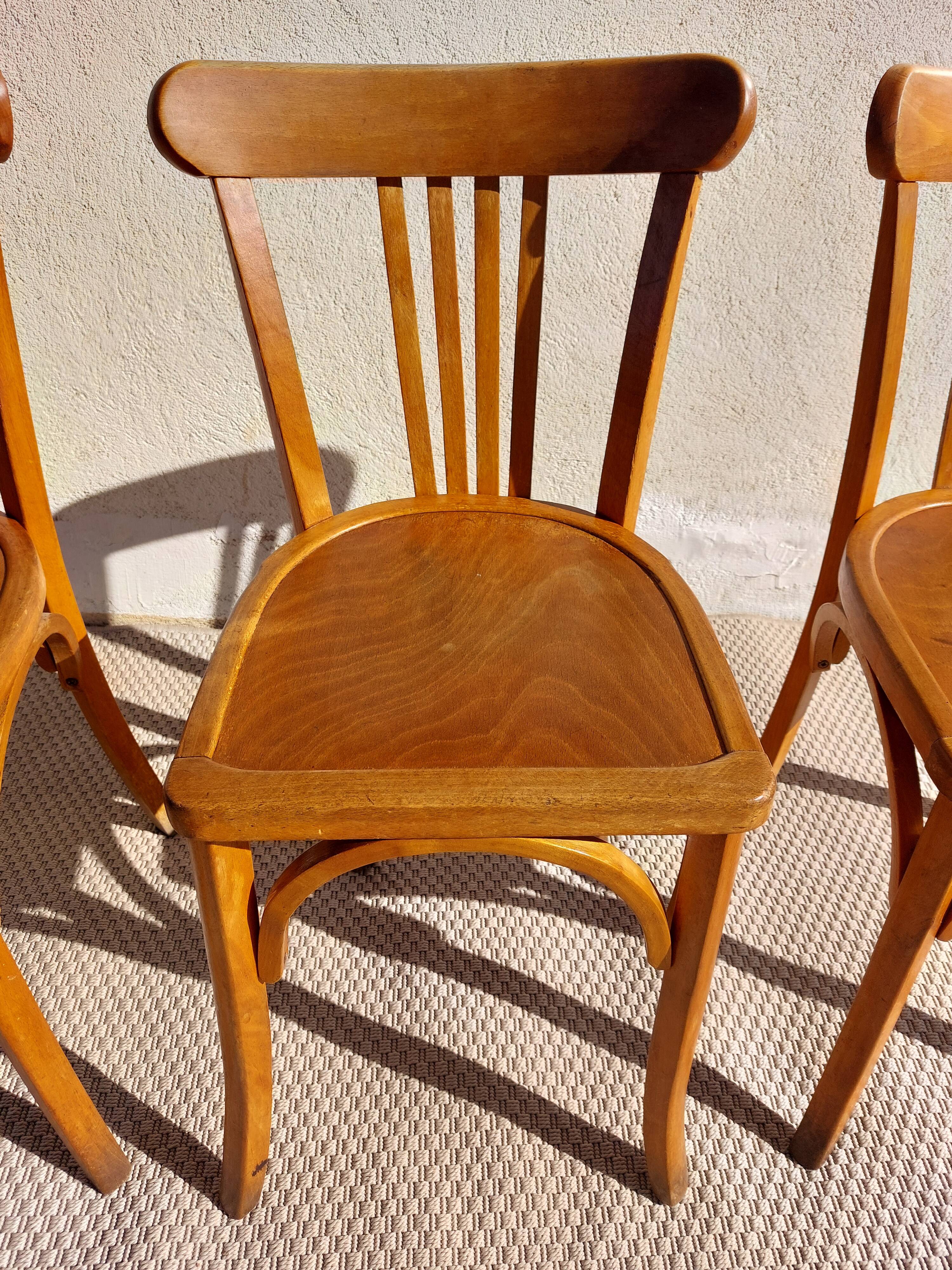 3 Luterma bistro chairs, medium oak finish
