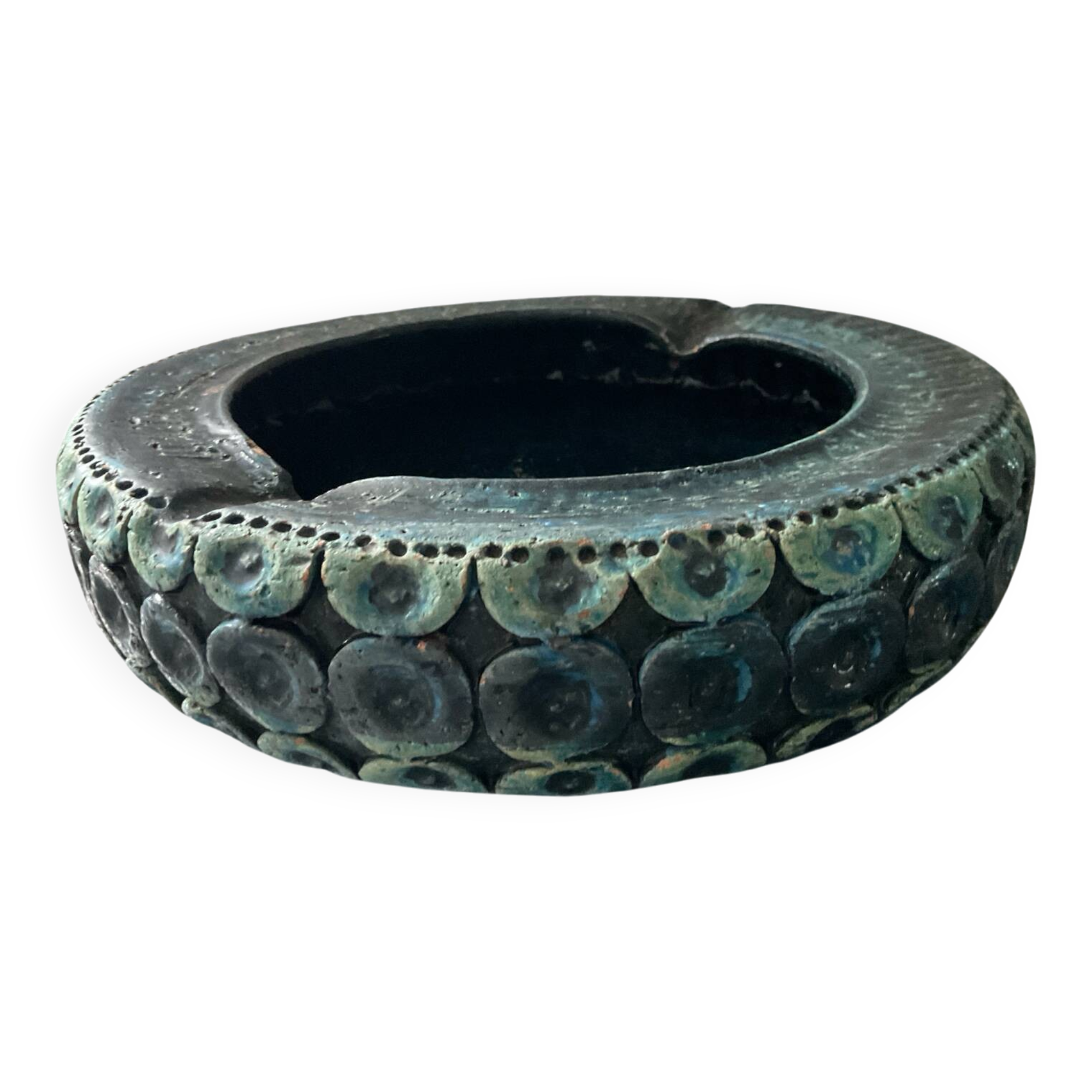 Large Bitossi-Aldo Londi ashtray in glazed ceramic