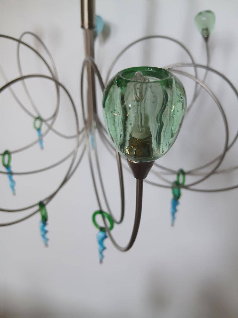 Lustre  plafonnier en verre multicolore Harco style Loor stawberry