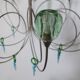Lustre  plafonnier en verre multicolore Harco style Loor stawberry