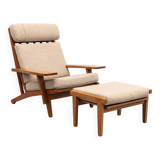 GE-375 Armchair & Hocker by Hans Wegner for Getama