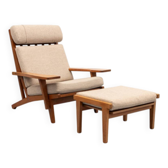 GE-375 Armchair & Hocker by Hans Wegner for Getama