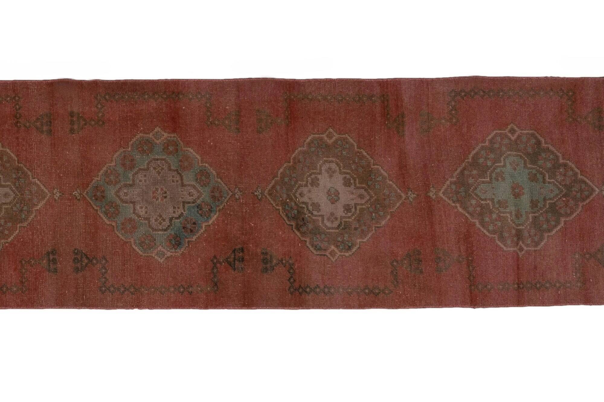Vintage Turkish hallway rug 77x345 cm