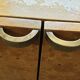 Buffet low elm magnifying glass circa 70