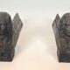 Pair of Cast Iron Andirons in the Likeness of Beethoven. France. Circa 1900.