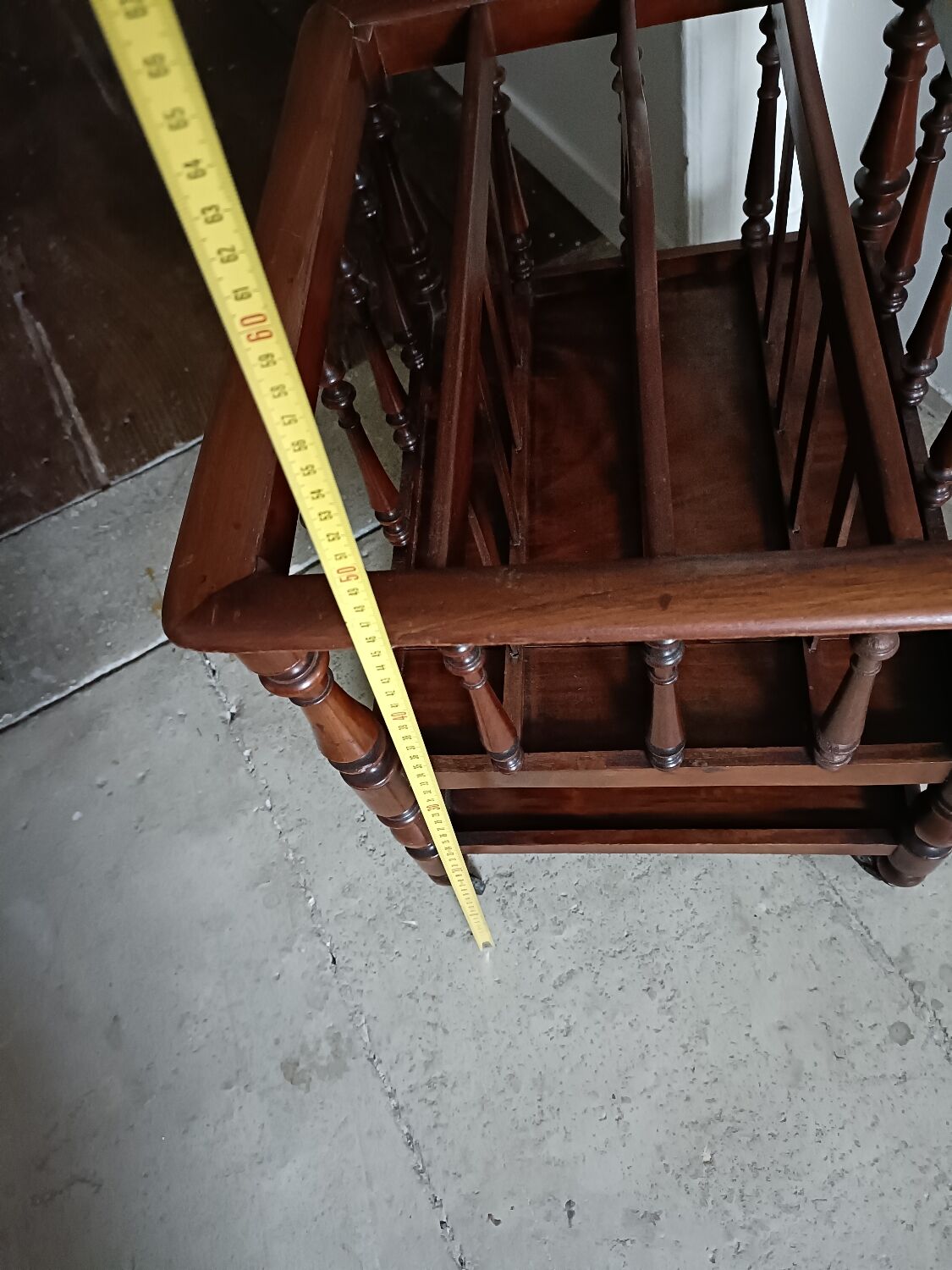 Magazine rack, mahogany vinyl rack, 19th century