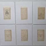 Ensemble de 6 photographies anciennes montées, portraits studio du XIXe siècle