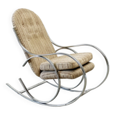 Chrome rocking chair with the original fabric