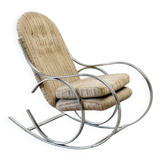 Rocking chair chromé avec le tissu original