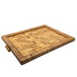 Hollywood regency bamboo and wicker tray, Italy 1970s