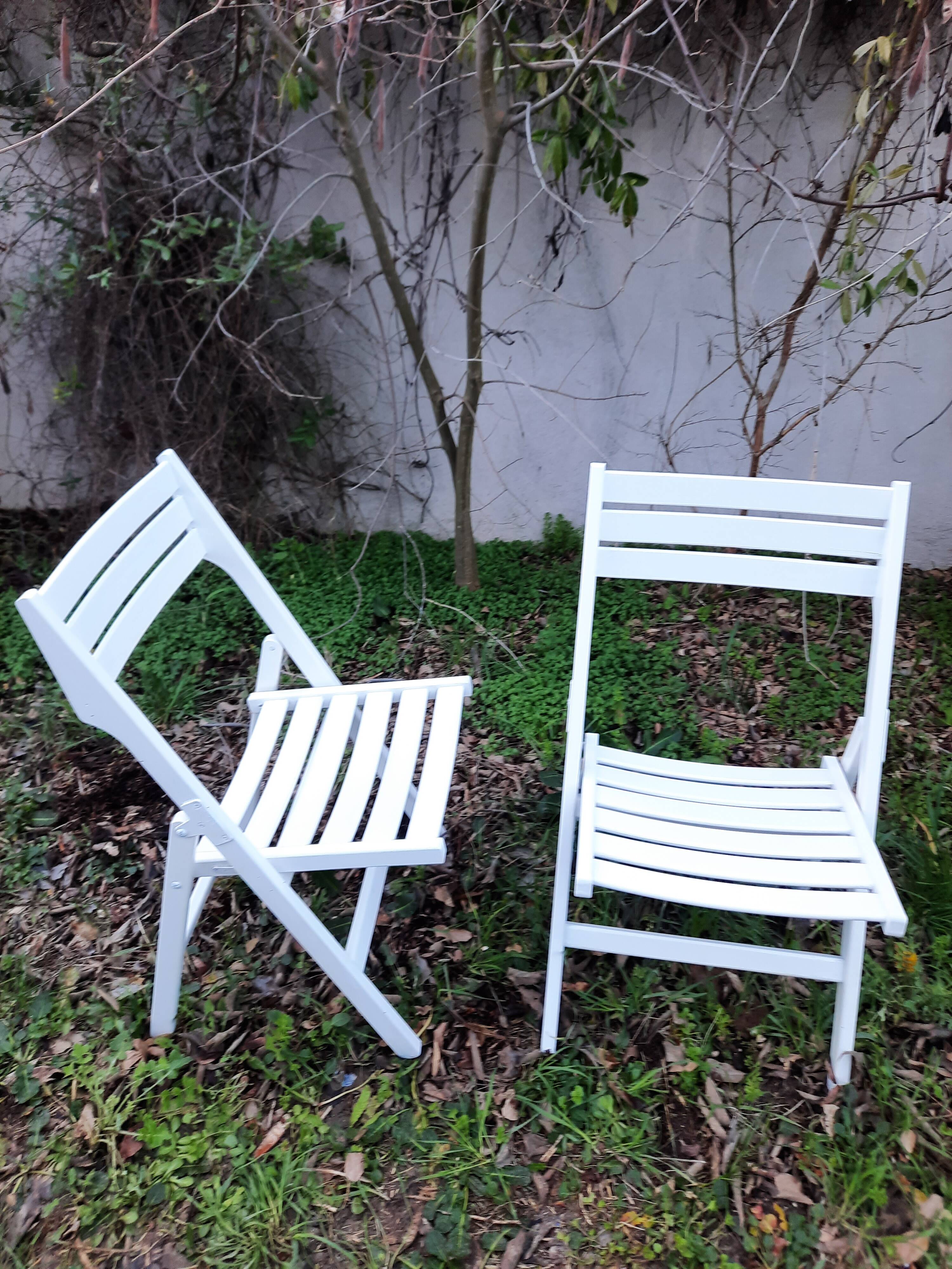 Sièges de jardin vintage en bois