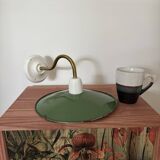 Enamelled sheet metal wall light