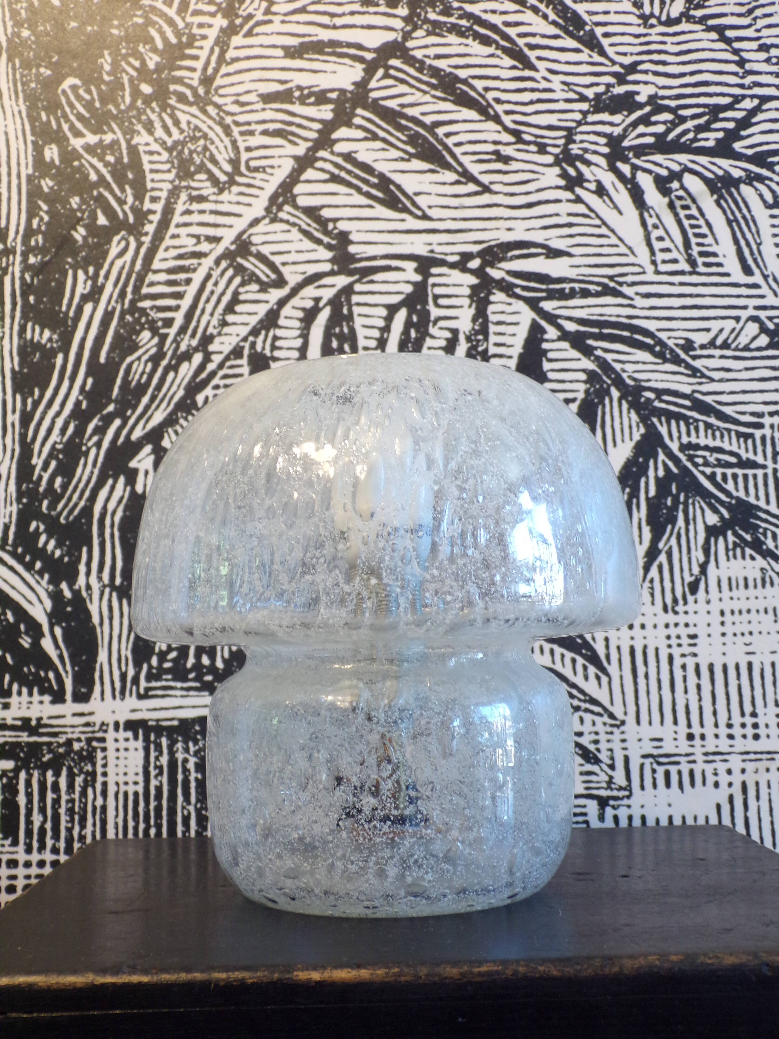 Lampe champignon en verre italien 1970