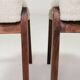 Pair de tabourets en bois et tissu beige