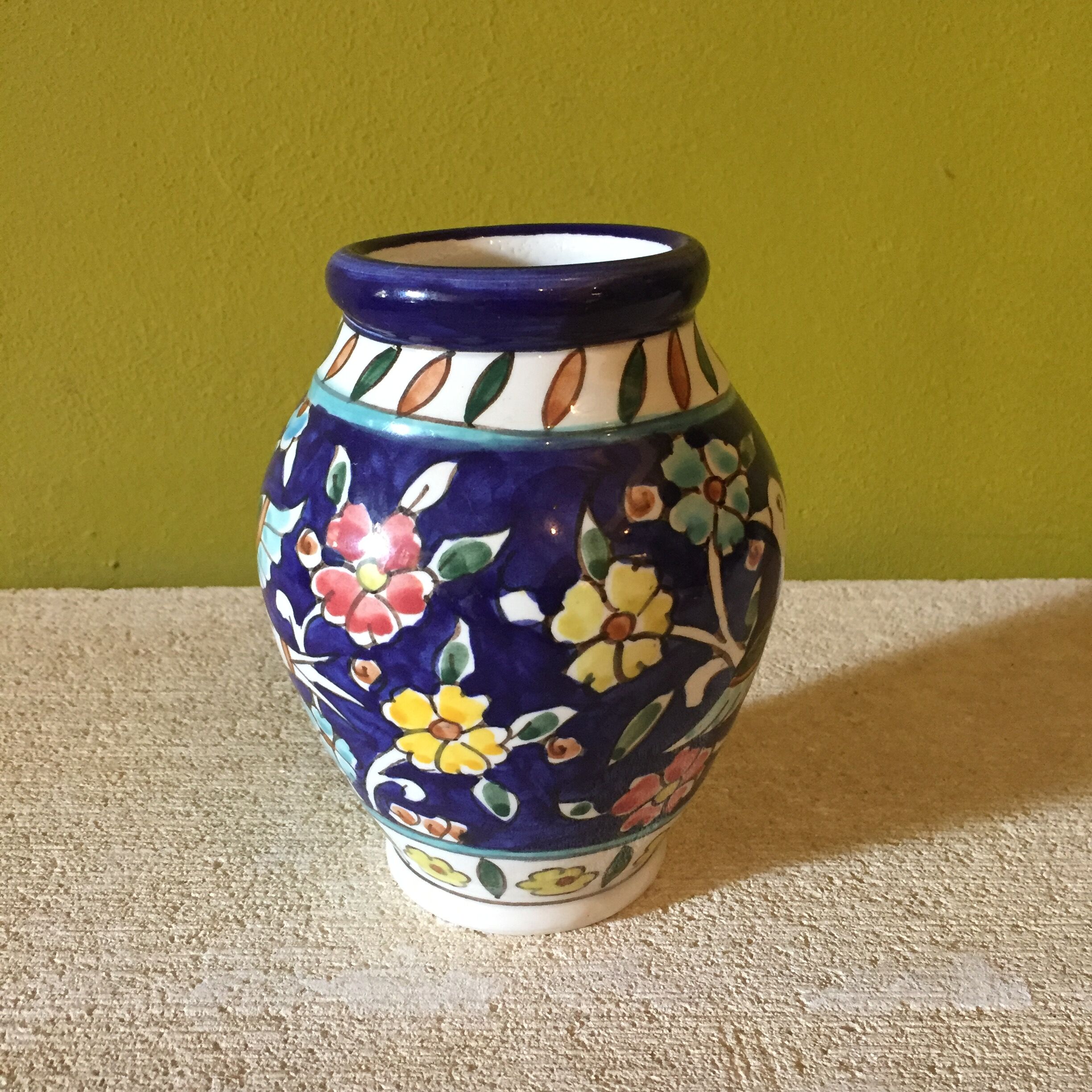 Sandstone vase decorated with Jerusalem decoration