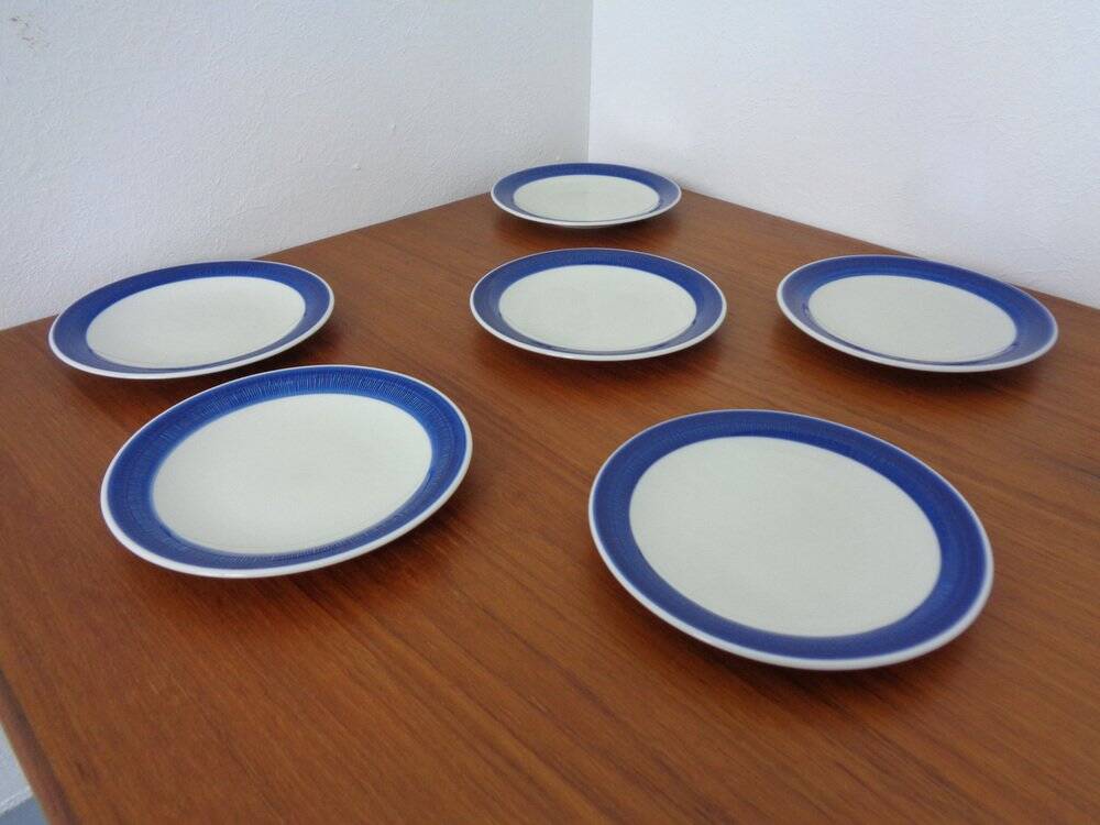 Swedish Stoneware Koka Plates by Hertha Bengtson for Rörstrand, 1960s, Set of 6