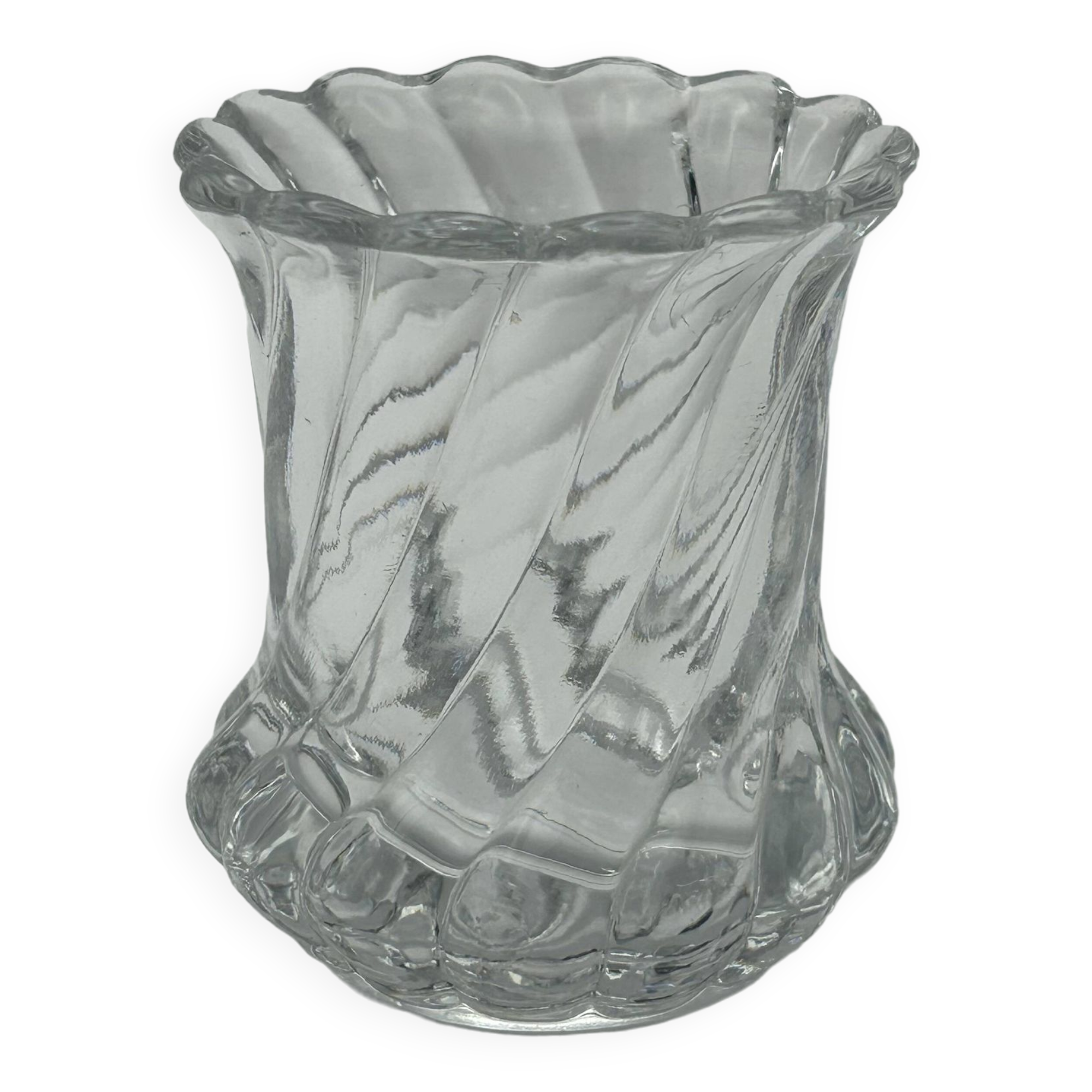 Small vase toothpick holder model bamboo crystal by Baccarat signed