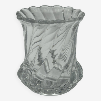 Petit vase porte cure dent modèle bambou cristal de Baccarat signé