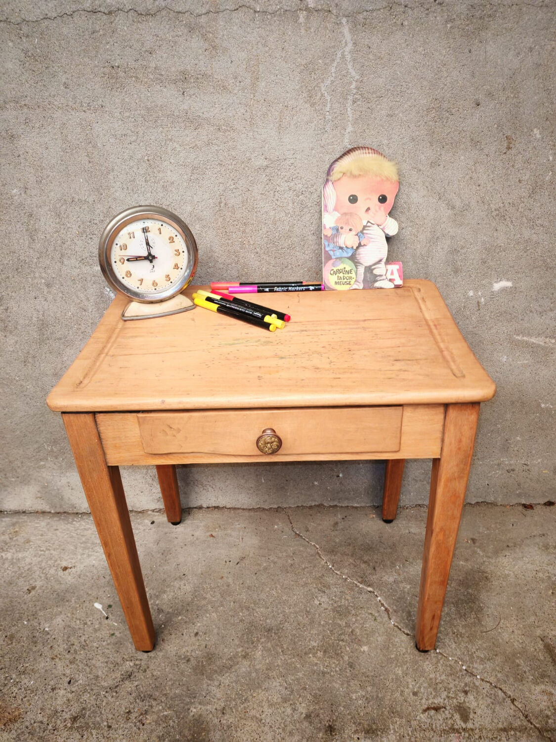 Small children's desk or side table.