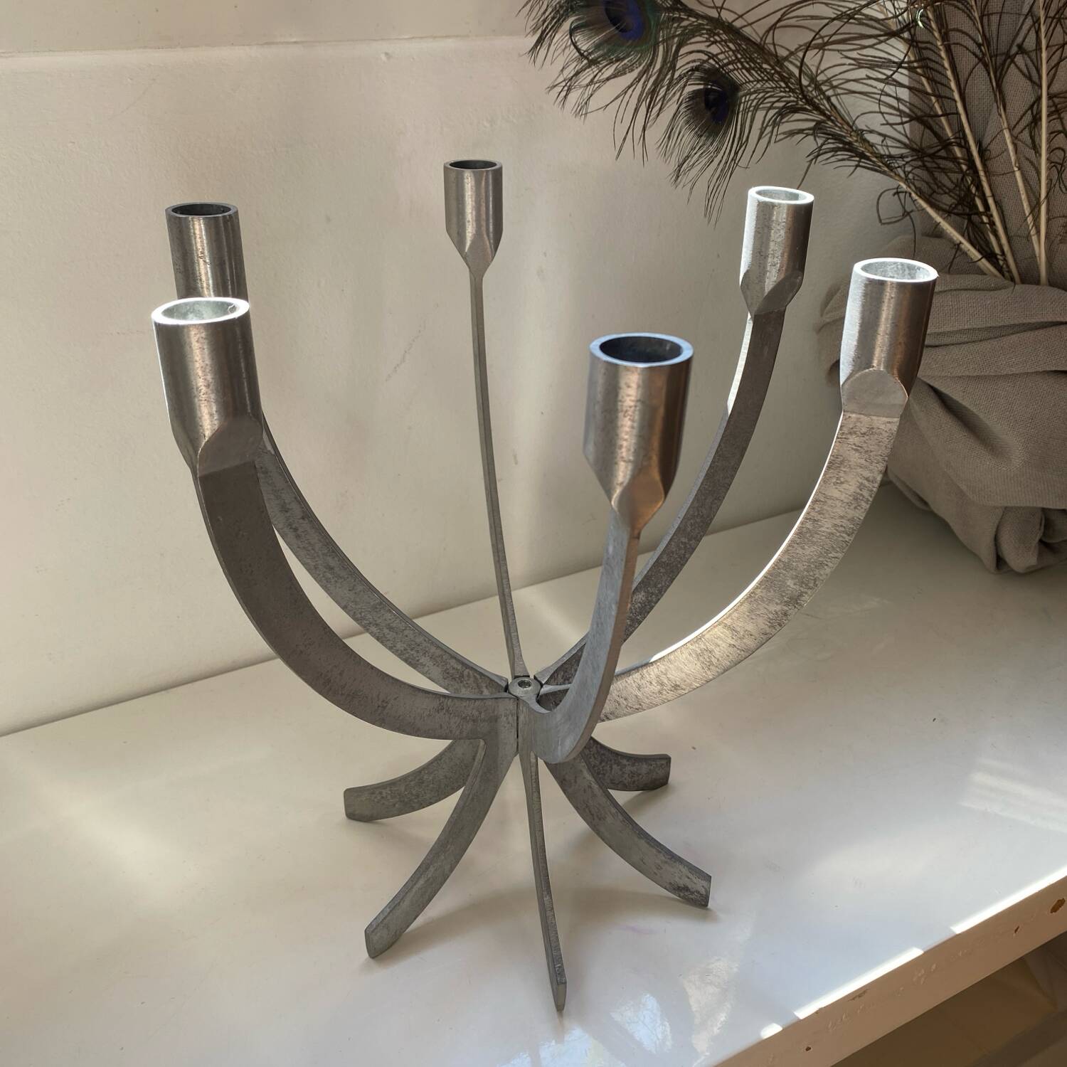 Aluminum candlestick, vintage Ikea, designer Sigga Heimish