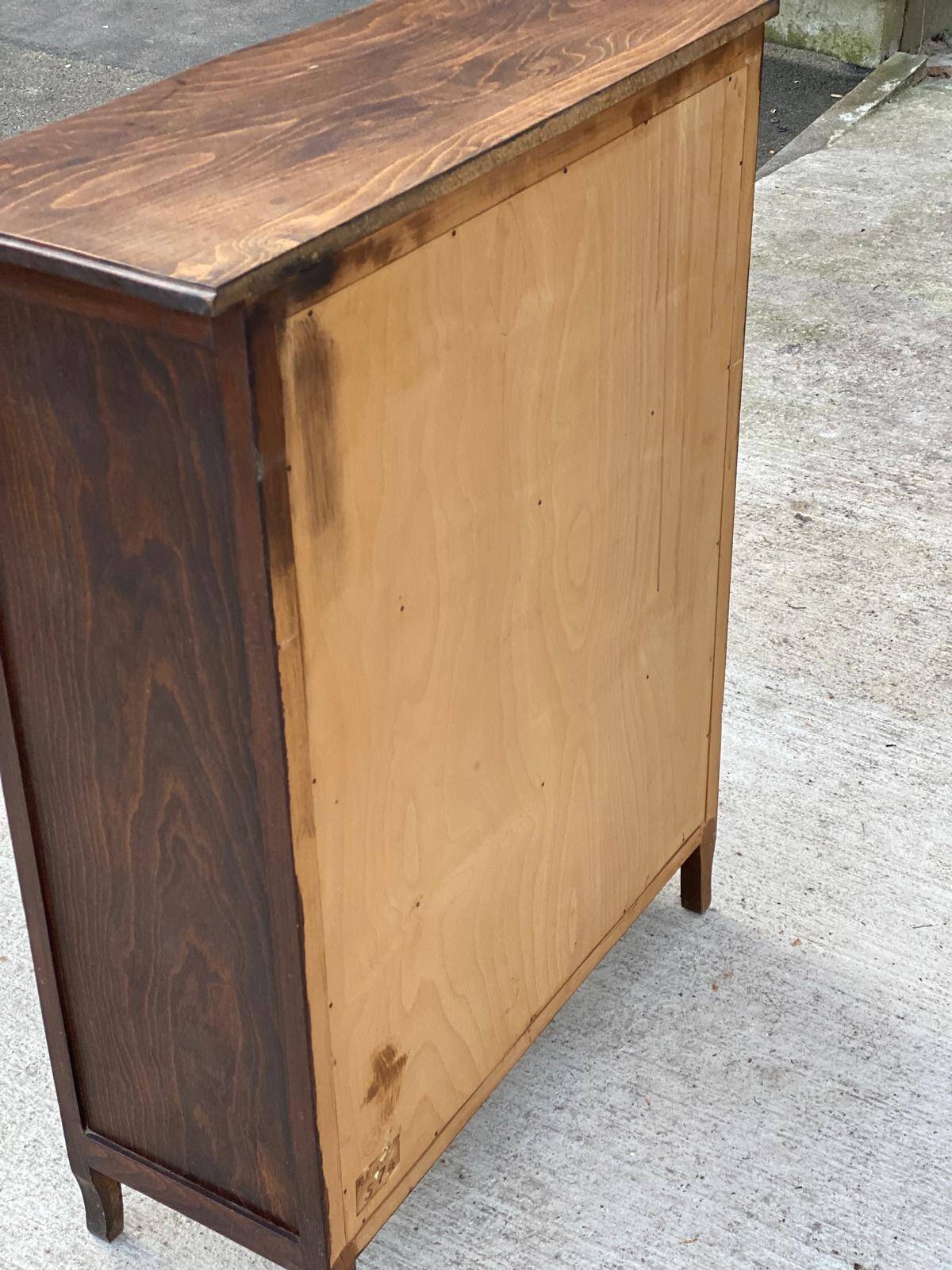 Bibus Louis XV bookcase in solid wood with matt dark oak finish